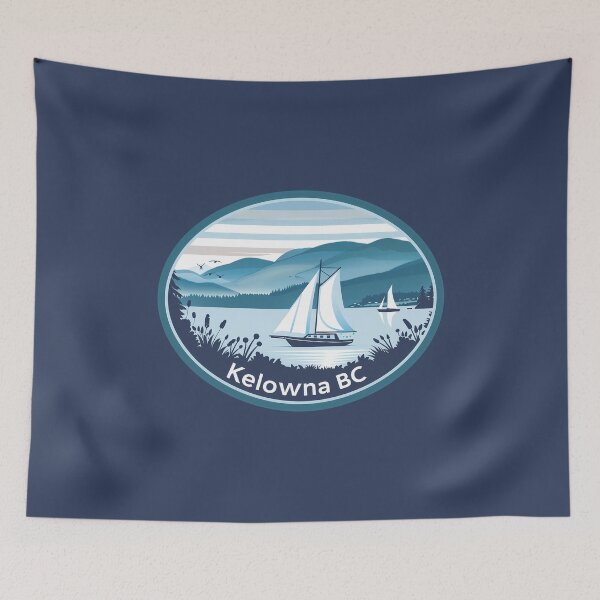 Item preview, Kelowna BC Sailboat Lake Scene, Okanagan Lake Water Adventure designed and sold by meganohm.
