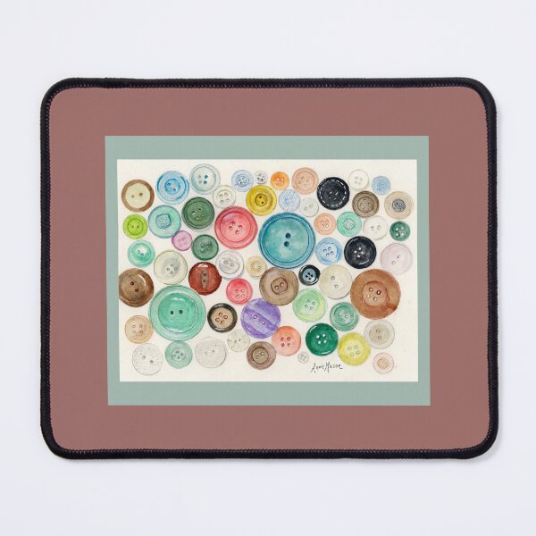 Item preview, Buttons! - watercolor and pen illustration designed and sold by Annie Mason Art.