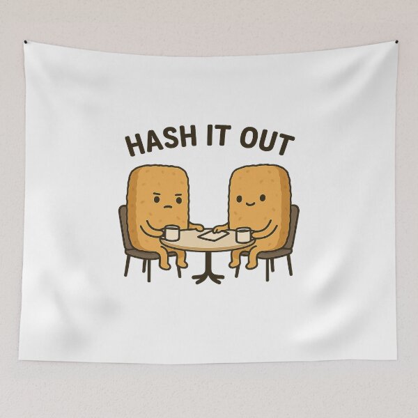 Item preview, Hash It Out Coffee Meeting – Funny Breakfast Potato Illustration designed and sold by Tater Tales.
