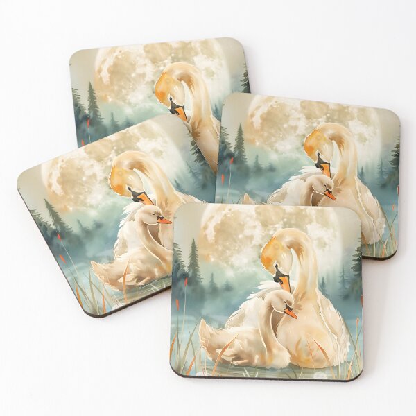 Item preview, Mother Swan and Baby Watercolor Nursery Art designed and sold by WabiSabiSjak.