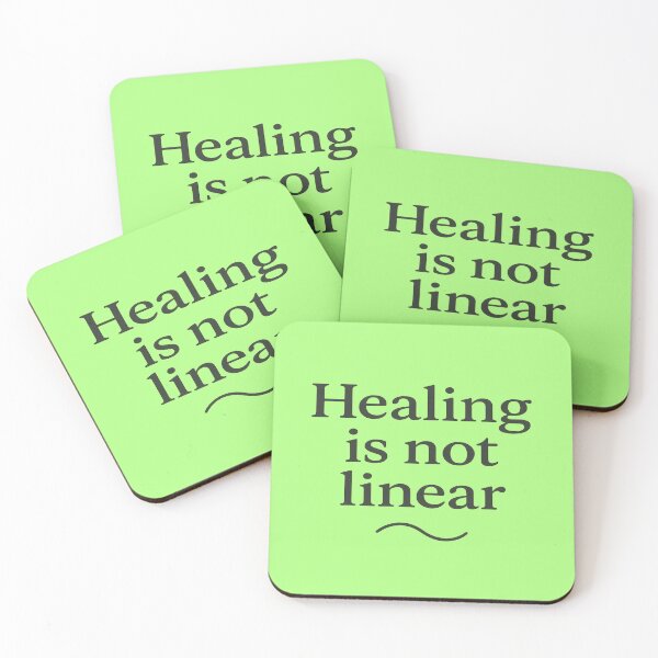 Item preview, Healing Is Not Linear – Artistic Hand-Painted Inspirational Quote Design designed and sold by ArthUpscale.