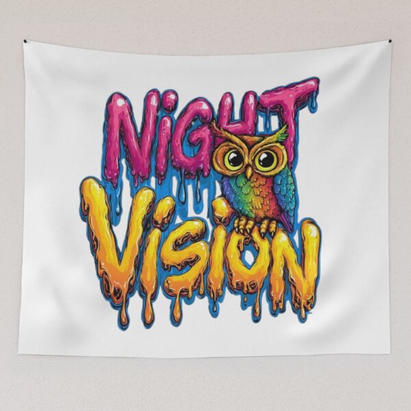 Item preview, Night Vision Owl – Colorful Graffiti Style designed and sold by AlexLineArt.