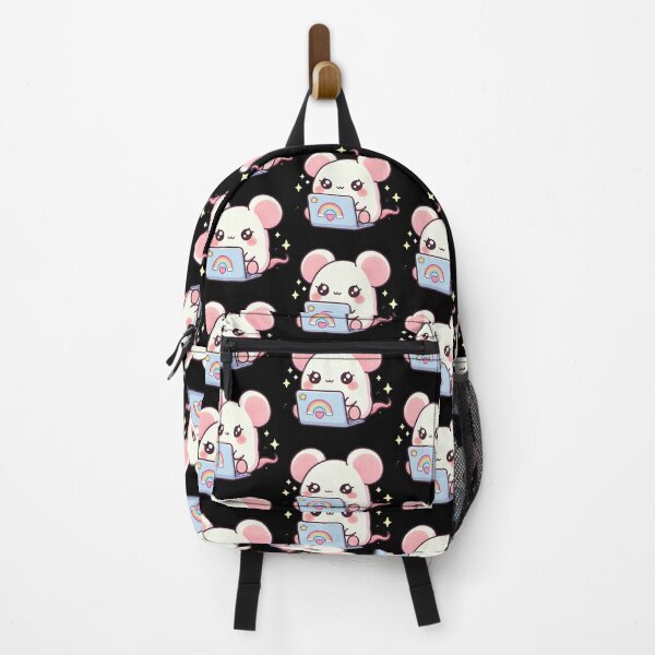 Item preview, Kawaii Mouse with Rainbow Laptop designed and sold by Cuteartistbe.