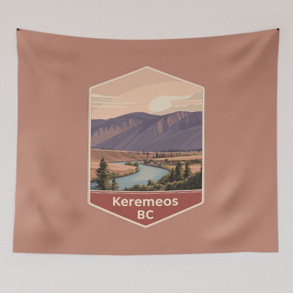 Item preview, Keremeos BC River Valley Scene, Okanagan Similkameen Agriculture Landscape designed and sold by meganohm.