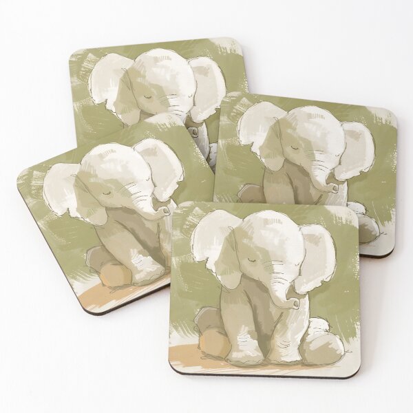 Item preview, Baby Elephant Watercolor Safari Nursery Art designed and sold by WabiSabiSjak.