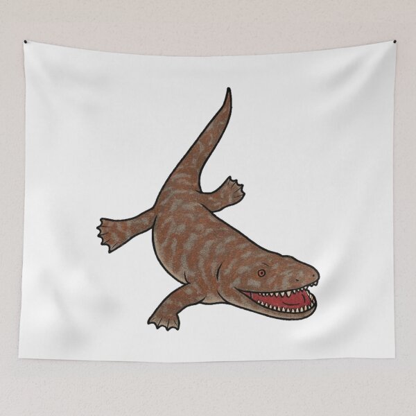 Item preview, Ichthyostega Illustration, Prehistoric Transitional Fossil Amphibian Art designed and sold by Vendeloc.