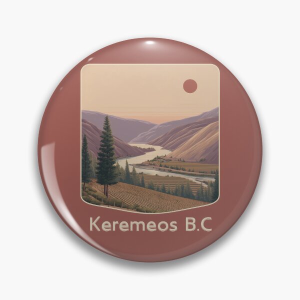 Item preview, Keremeos BC Vineyard Hills Sunset, Similkameen Valley Wine Country Illustration designed and sold by meganohm.