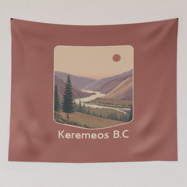 Item preview, Keremeos BC Vineyard Hills Sunset, Similkameen Valley Wine Country Illustration designed and sold by meganohm.
