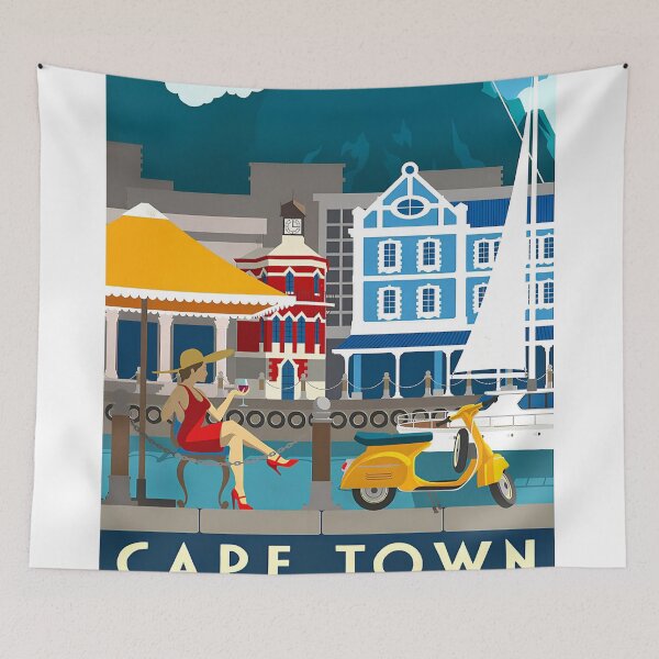 Item preview, Cape Town Travel Poster | Vintage South Africa Wall Art | Retro Coastal Print designed and sold by neildoch.