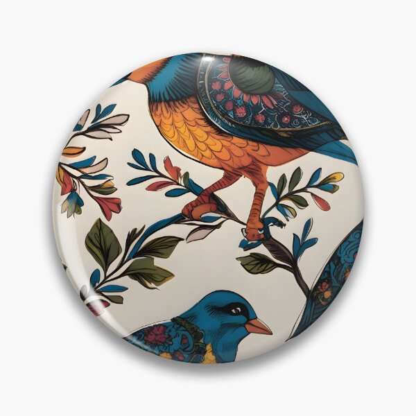 Item preview, Traditional Indian Bagh Print Birds Design – Authentic Handcrafted Style Artwork designed and sold by Haus Of K.