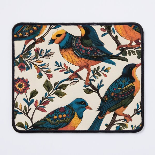 Item preview, Traditional Indian Bagh Print Birds Design – Authentic Handcrafted Style Artwork designed and sold by Haus Of K.