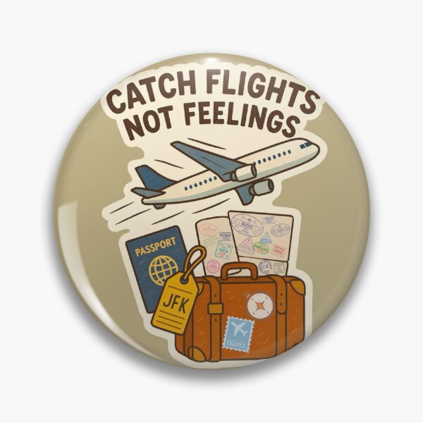 Item preview, Catch Flights Not Feelings – Retro Travel Sticker Design designed and sold by Cosmic-Meadows.