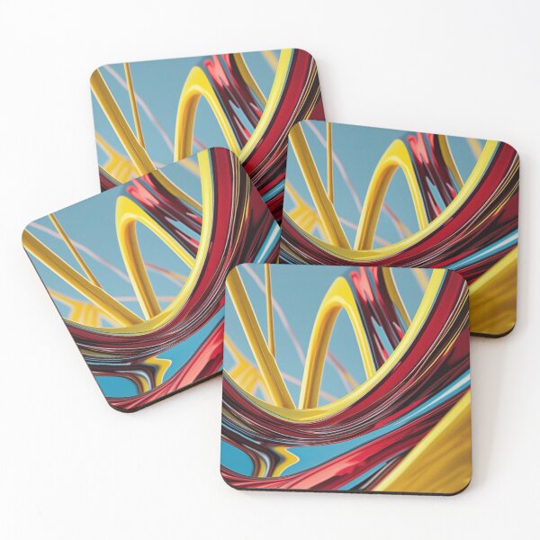 Item preview, Red and Yellow Chrome Abstract designed and sold by Harmonic_Layers.