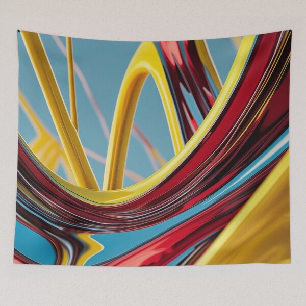 Item preview, Red and Yellow Chrome Abstract designed and sold by Harmonic_Layers.