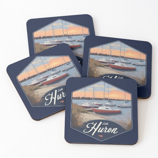 Item preview, Lake Huron Sailboats at Sunset, Ontario Canada Marina Scenic Lakeside designed and sold by meganohm.