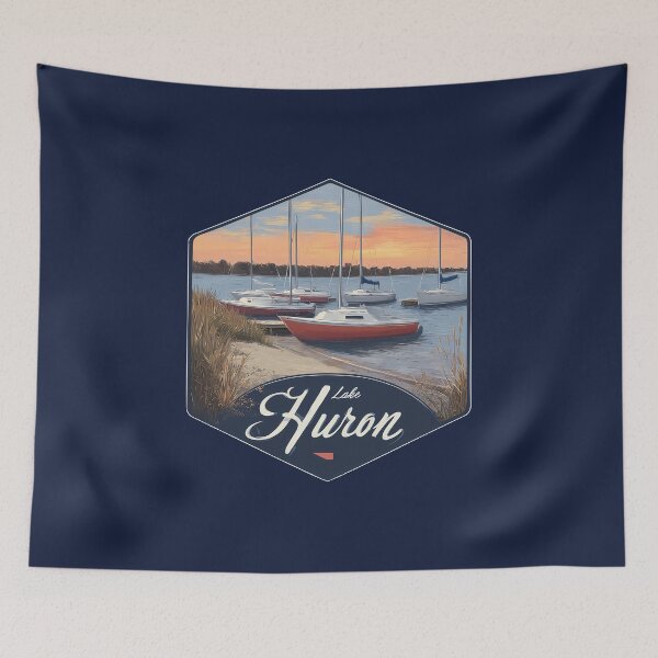 Item preview, Lake Huron Sailboats at Sunset, Ontario Canada Marina Scenic Lakeside designed and sold by meganohm.