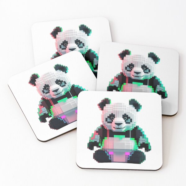 Item preview, Pixel Art Cyber Panda Toy designed and sold by WovennDesigns.