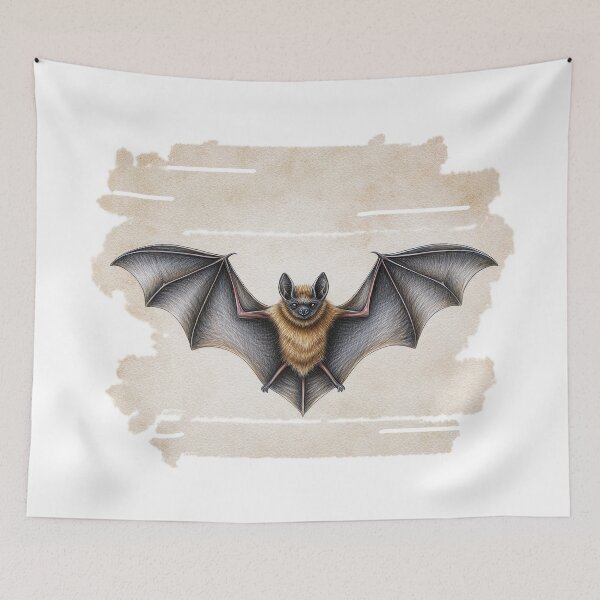 Item preview, Artistic flying bat illustration with vintage style designed and sold by olenapetol.