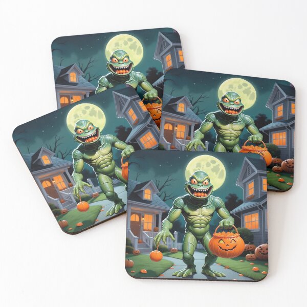 Item preview, Trick-or-Treat Lizard Monster Under the Moon designed and sold by infiniterealmsX.