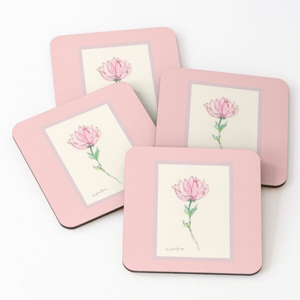 Item preview, Coral Bloom - watercolor and pen designed and sold by Annie Mason Art.