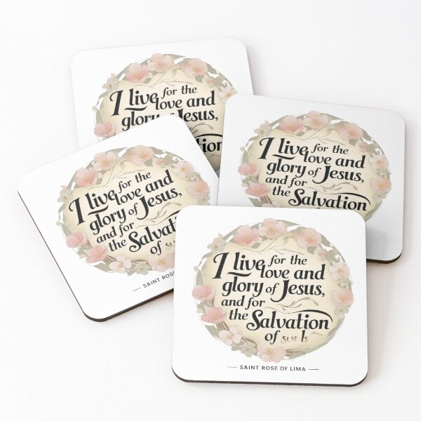 Item preview, "I Live for the Love and Glory of Jesus" – St. Rose of Lima Quote designed and sold by DeusEst.