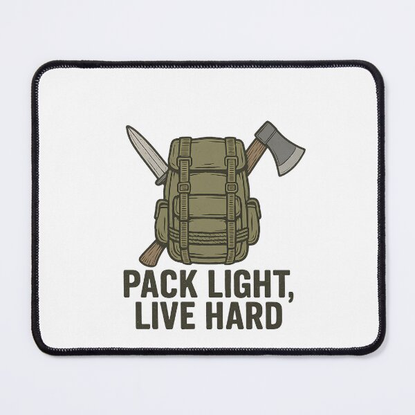Item preview, Pack Light, Live Hard – Survival Backpack & Axe Design designed and sold by ArcadiaSilence.