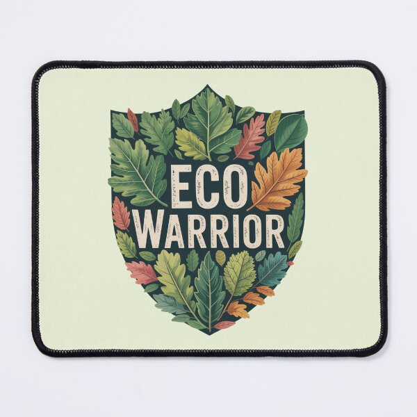 Aperçu de l'œuvre Bouclier de feuilles Eco Warrior – Activisme botanique vert, conception pour la conservation de la nature créée et vendue par NewAspect.