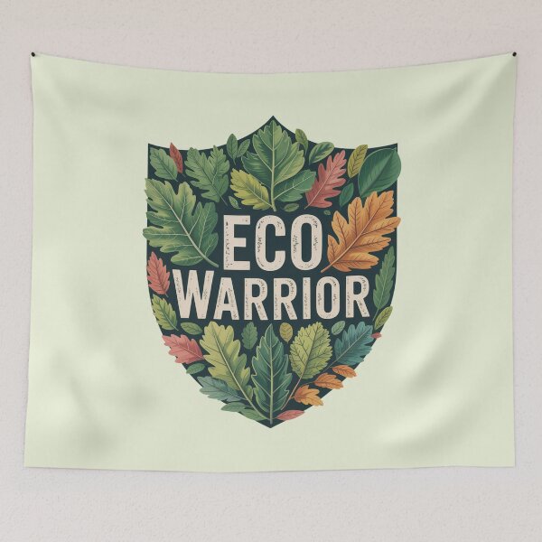 Item preview, Eco Warrior Leaf Shield – Botanical Green Activism, Nature Conservation Design designed and sold by NewAspect.