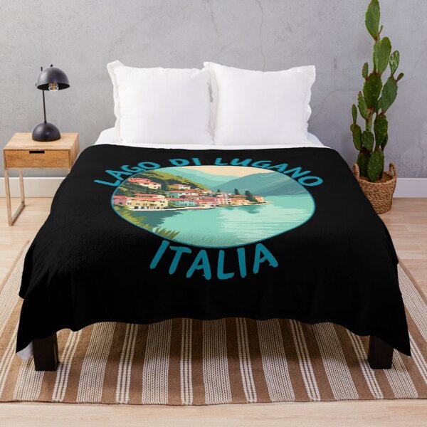 Item preview, Lago Di Lugano in Italy/Switzerland, Retro Travel Art Circle Emblem designed and sold by MaateoDesign.