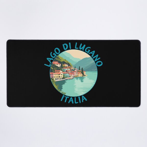 Item preview, Lago Di Lugano in Italy/Switzerland, Retro Travel Art Circle Emblem designed and sold by MaateoDesign.
