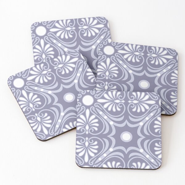Item preview, Greek Patch-Monochrome Ash Dusky Blue And Dull Greyish Blue designed and sold by Fabricatemyart.
