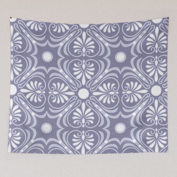 Item preview, Greek Patch-Monochrome Ash Dusky Blue And Dull Greyish Blue designed and sold by Fabricatemyart.