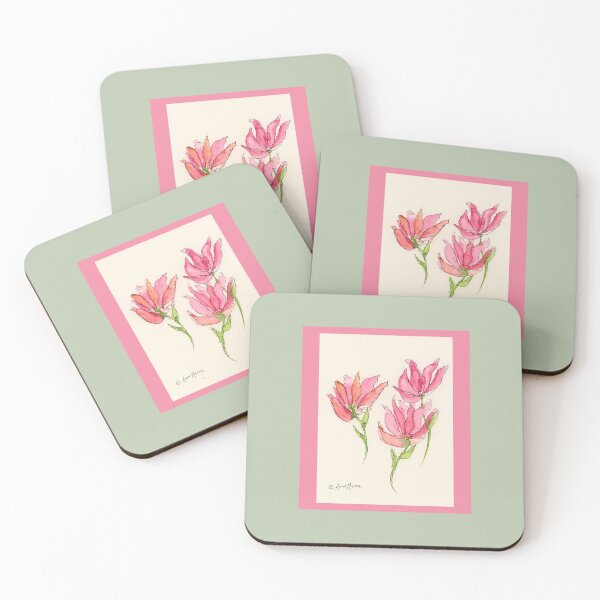 Item preview, Burgundy Blooms - watercolor and pen designed and sold by Annie Mason Art.