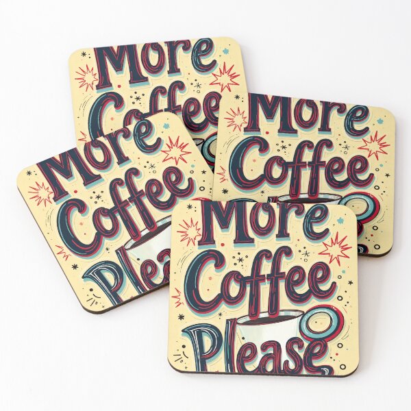 Item preview, More Coffee Please Funny Coffee Quote, Retro Typography Design for Coffee Lovers designed and sold by Artegil89.
