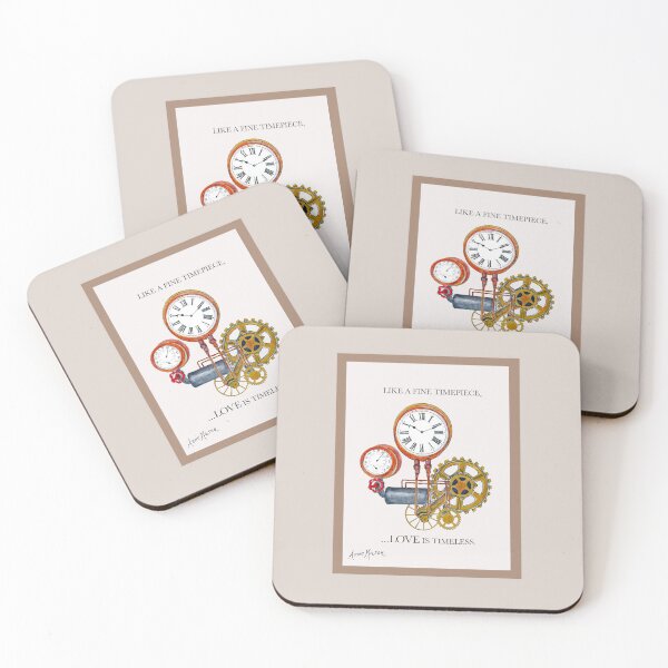 Item preview, Vintage Clock - watercolor and pen illustration designed and sold by Annie Mason Art.