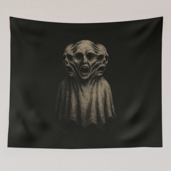 Item preview, Three-Faced Creepy Ghost – Distorted Horror Spirit in Grunge Style designed and sold by Meandmyshop.