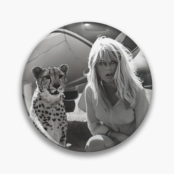 Item preview, Brigette Bardot with Cheetah and Plane designed and sold by ninetiestore.