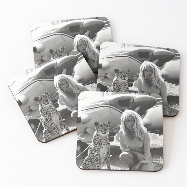Item preview, Brigette Bardot with Cheetah and Plane designed and sold by ninetiestore.