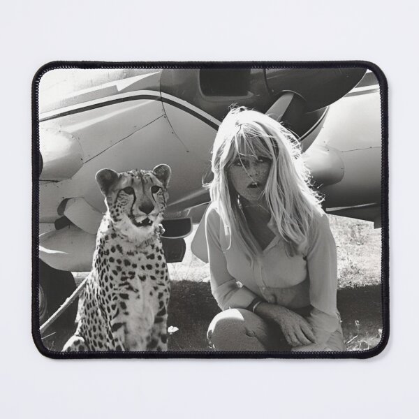 Item preview, Brigette Bardot with Cheetah and Plane designed and sold by ninetiestore.