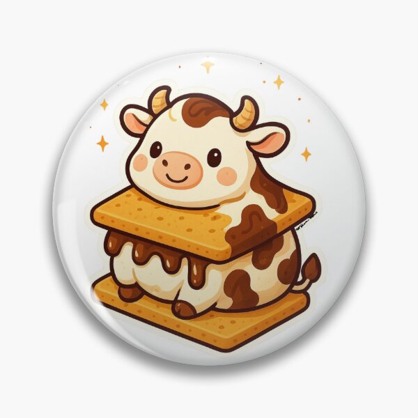 Item preview, S’mores Cow – Cute Dessert Animal Art designed and sold by Cosmic-Meadows.