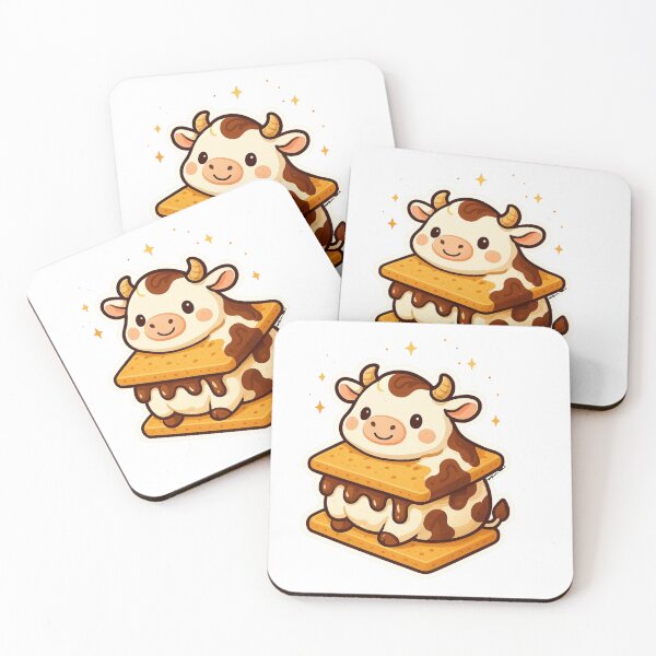 Item preview, S’mores Cow – Cute Dessert Animal Art designed and sold by Cosmic-Meadows.