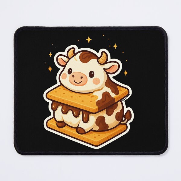 Item preview, S’mores Cow – Cute Dessert Animal Art designed and sold by Cosmic-Meadows.