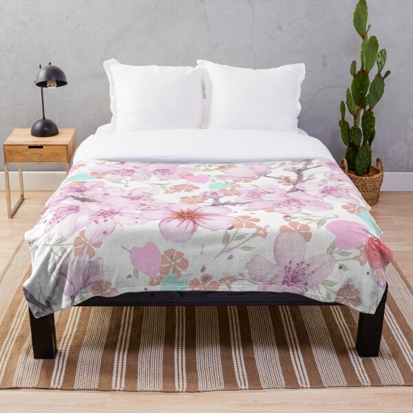 Item preview, “Cherry Blossom Dreams – Elegant Sakura Watercolor Floral Pattern” designed and sold by NomadikStudio.