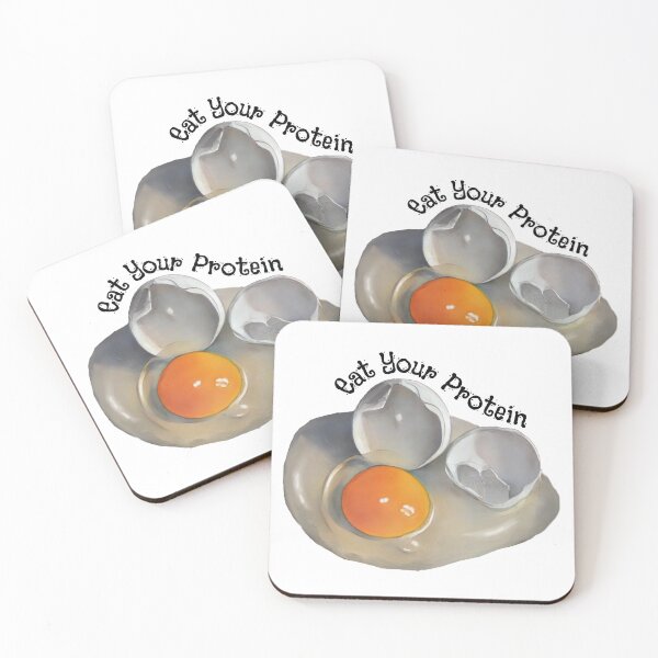 Item preview, Eat Your Protein, Cracked Egg, Yolk, Broken Shells designed and sold by JoyfulWhimsy.