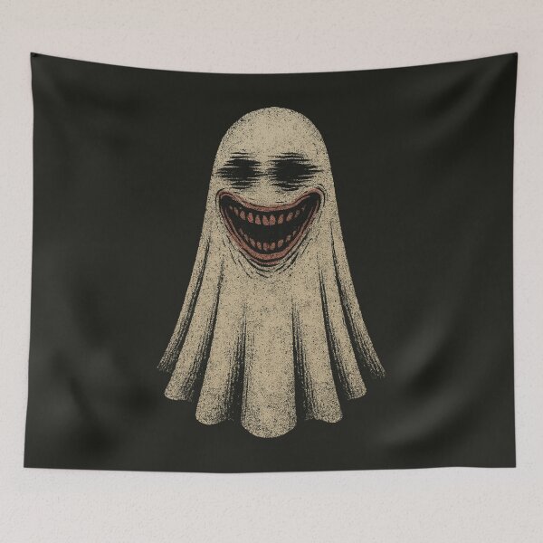 Item preview, Creepy Face Ghost – Distorted Grinning Horror Spirit designed and sold by Meandmyshop.