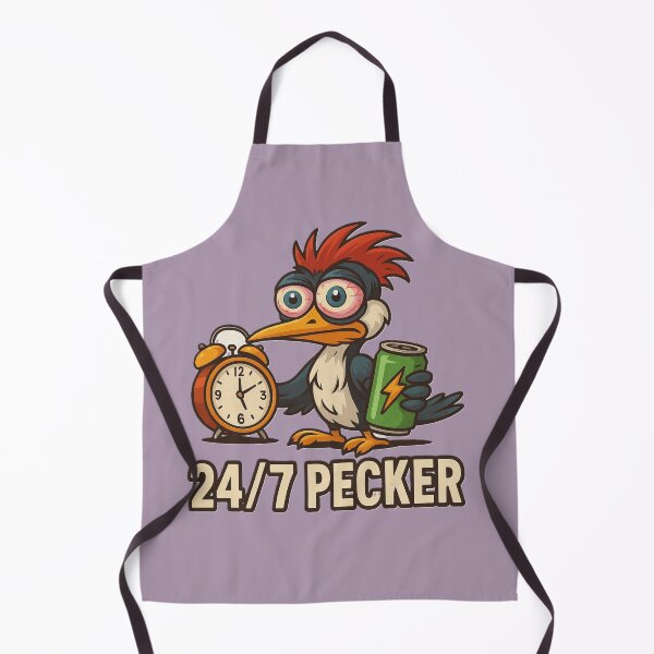 Item preview, 24/7 PECKER – Funny Cartoon Woodpecker Meme designed and sold by OxiSkor.