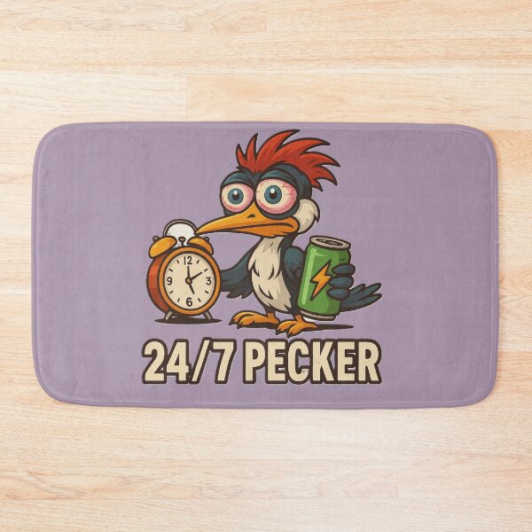 Item preview, 24/7 PECKER – Funny Cartoon Woodpecker Meme designed and sold by OxiSkor.