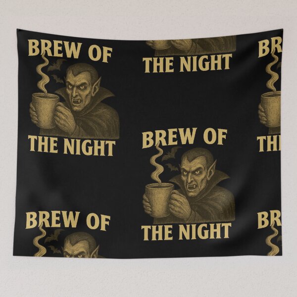 Item preview, Brew of the Night – Vampire Coffee Horror Tee designed and sold by Camp Chaos by Wharf Wreckers.