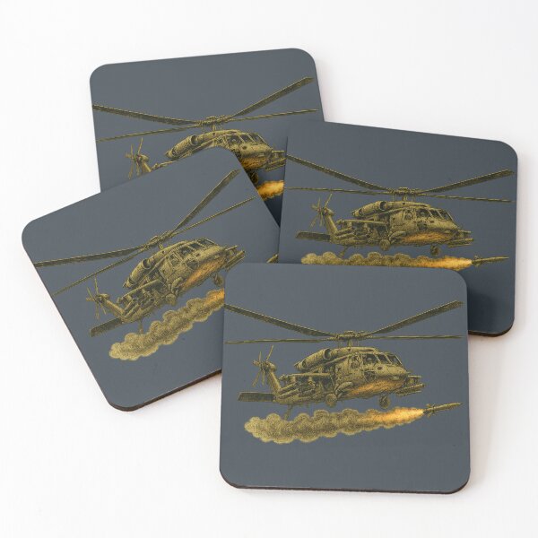 Item preview, Blackhawk Helicopter Firing Missile | Military Aviation Art designed and sold by A Wayward Birds Production.
