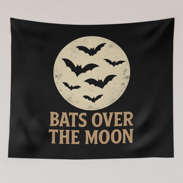 Item preview, Bats Over the Moon – Vintage Halloween Night Design designed and sold by ArcadiaSilence.